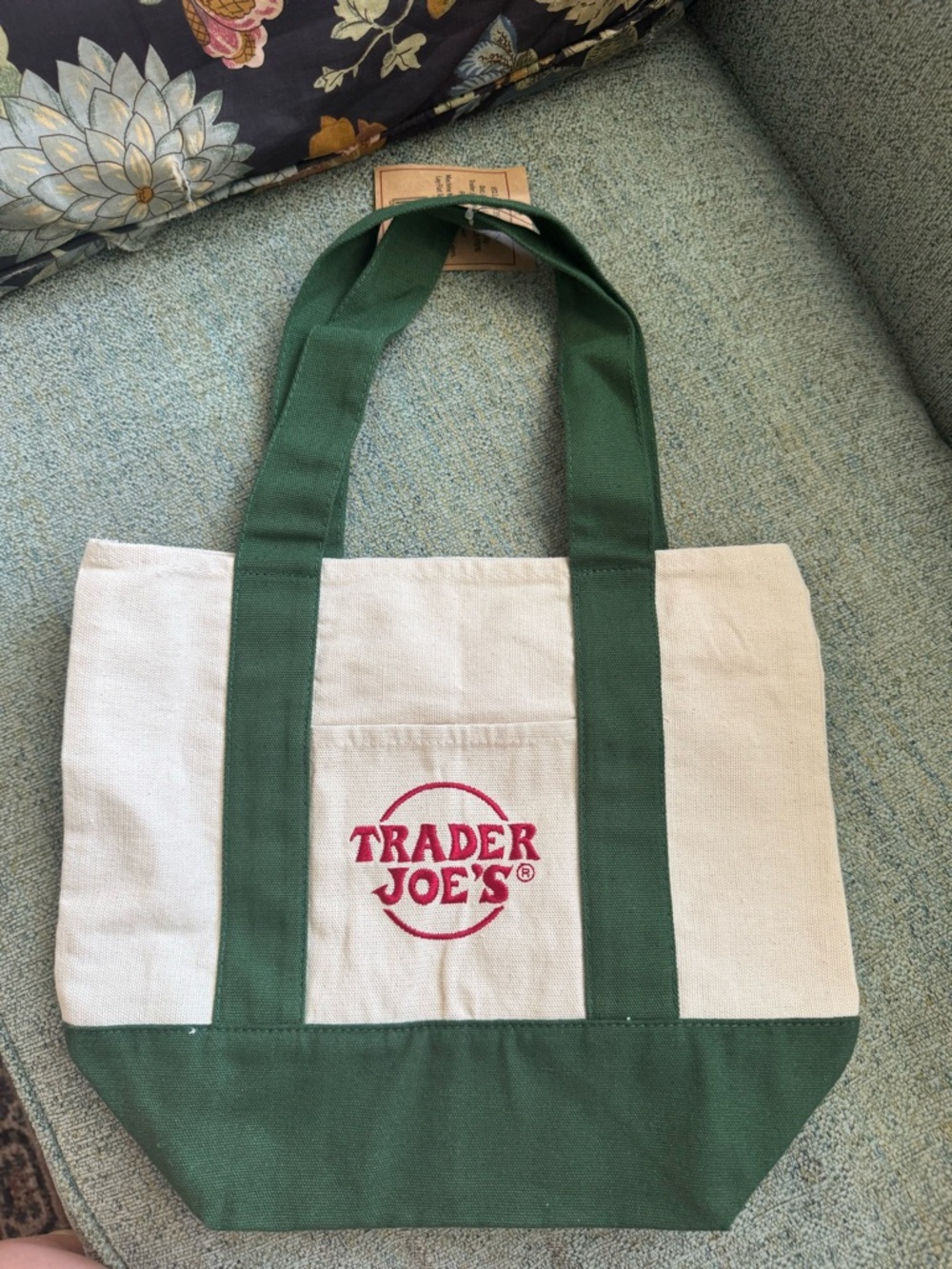 Green & Cream Trader Joe’s Mini Tote Bag